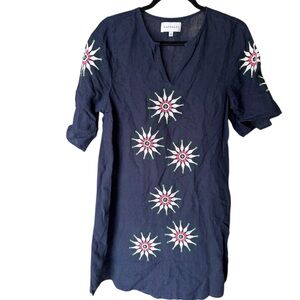 Navy Blue Embroidered Dress